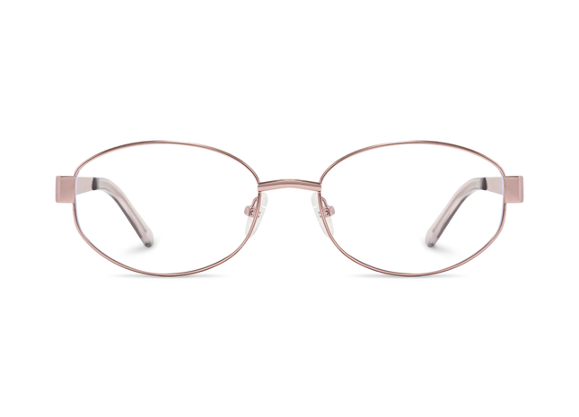 Nelly Rose Gold/Clear Pink Round Glasses 2