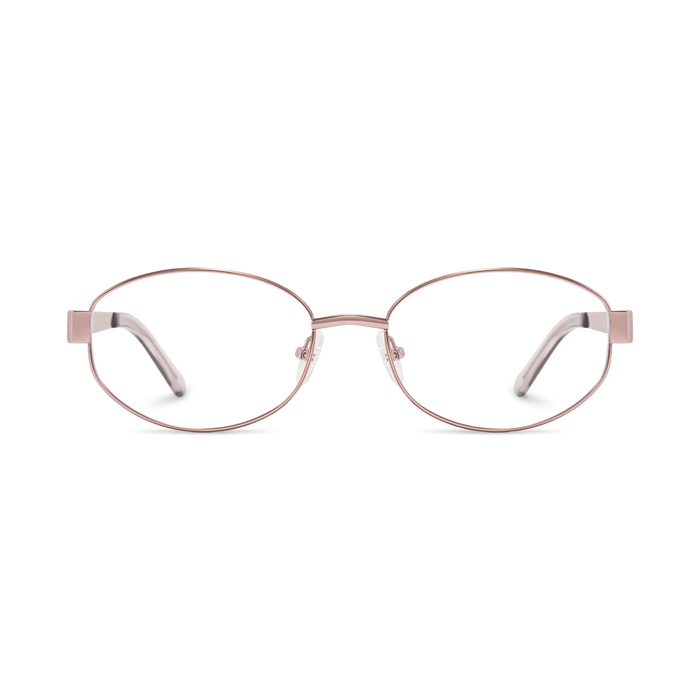 Nelly Rose Gold/Clear Pink Round Glasses 2