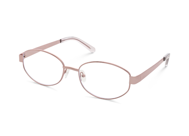 Nelly Rose Gold/Clear Pink Round Glasses 3