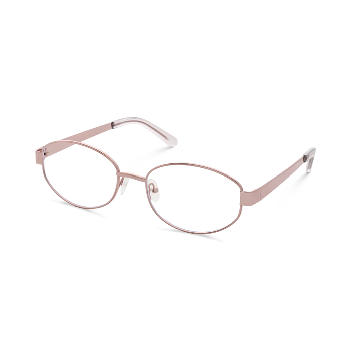 Nelly Rose Gold/Clear Pink Round Glasses 3