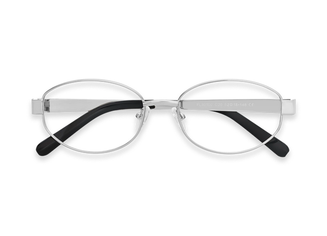 Nelly Silver/Black Round Glasses 1