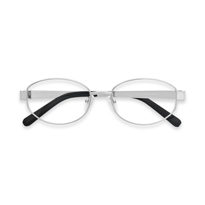 Nelly Silver/Black Round Glasses 1