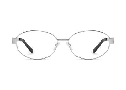Nelly Silver/Black Round Glasses 2