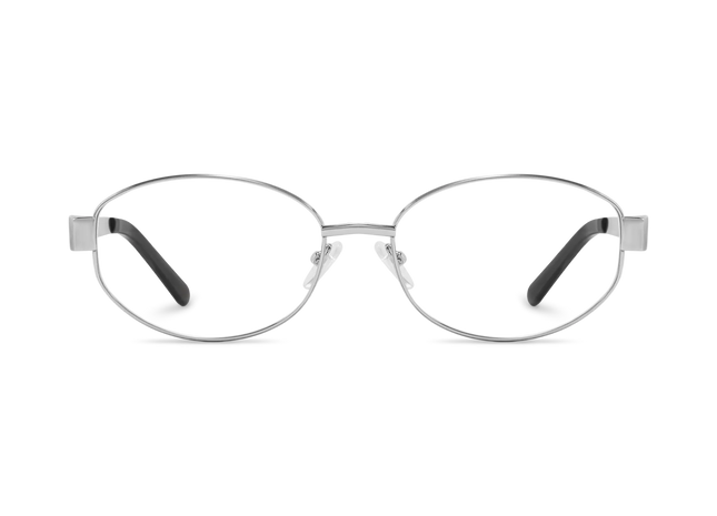 Nelly Silver/Black Round Glasses 2