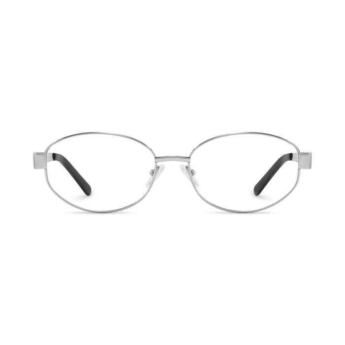 Nelly Silver/Black Round Glasses 2
