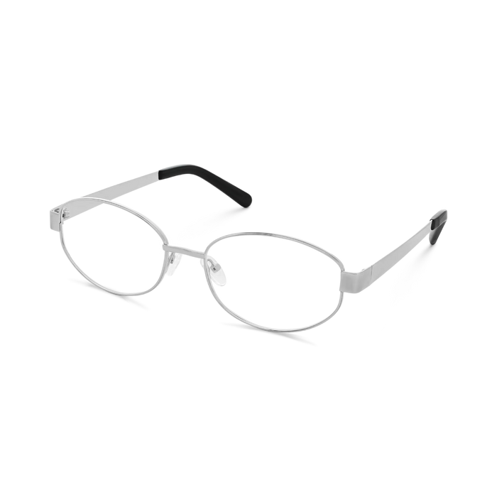 Nelly Silver/Black Round Glasses 3