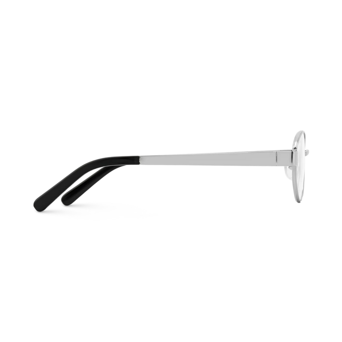 Nelly Silver/Black Round Glasses 4