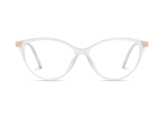 Paxton Clear Round Glasses-Front Unfolded View 2