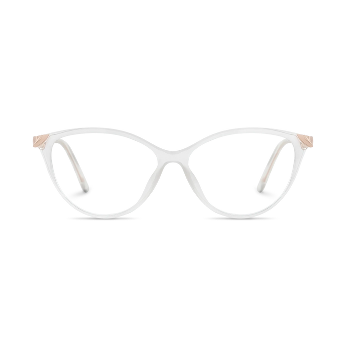 Paxton Clear Round Glasses-Front Unfolded View 2