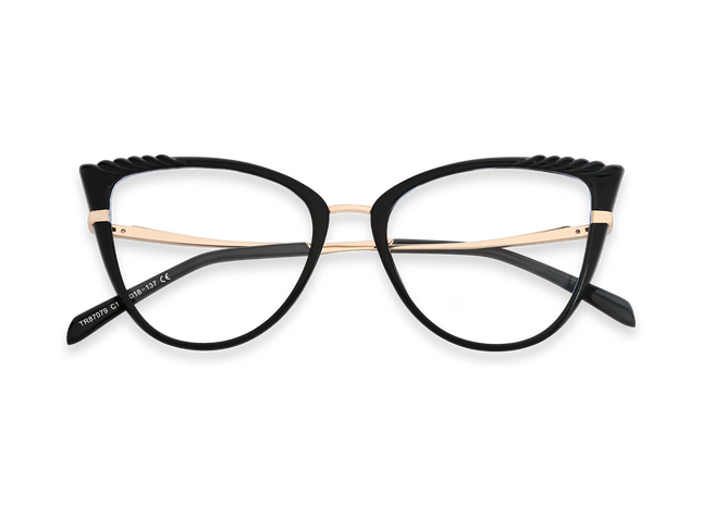 Presley Gold/Black Cat Eye Glasses 1