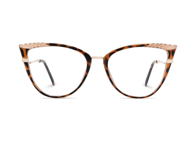 Presley Gold/Leopard Cat Eye Glasses 2