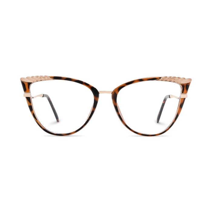 Presley Gold/Leopard Cat Eye Glasses 2