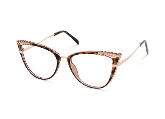 Presley Gold/Leopard Cat Eye Glasses 3