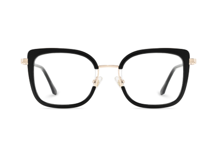 Riley Black/Gold Square Glasses-Front Unfolded View 2