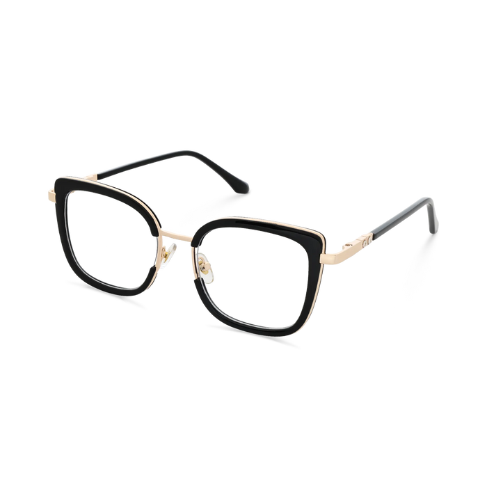 Riley Black/Gold Square Glasses-Side Angle View 3