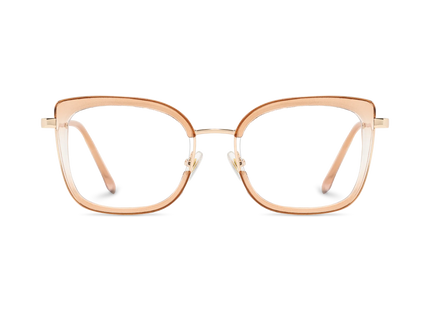 Riley Champagne/Gold Square Glasses-Front Unfolded View 2
