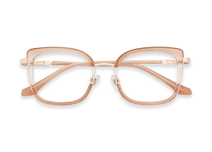 Riley Champagne/Gold Square Glasses-Front View 1