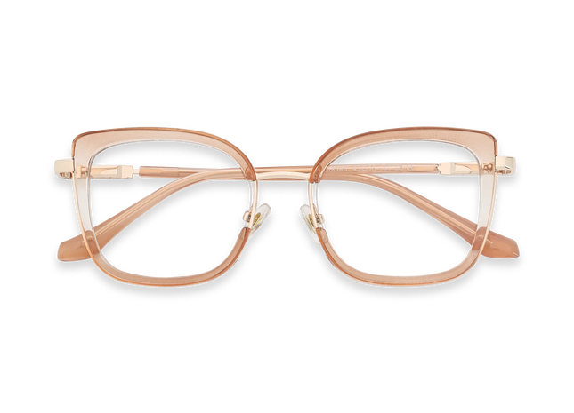 Riley Champagne/Gold Square Glasses-Front View 1
