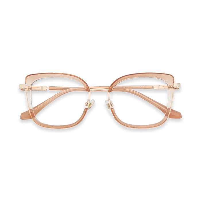 Riley Champagne/Gold Square Glasses-Front View 1