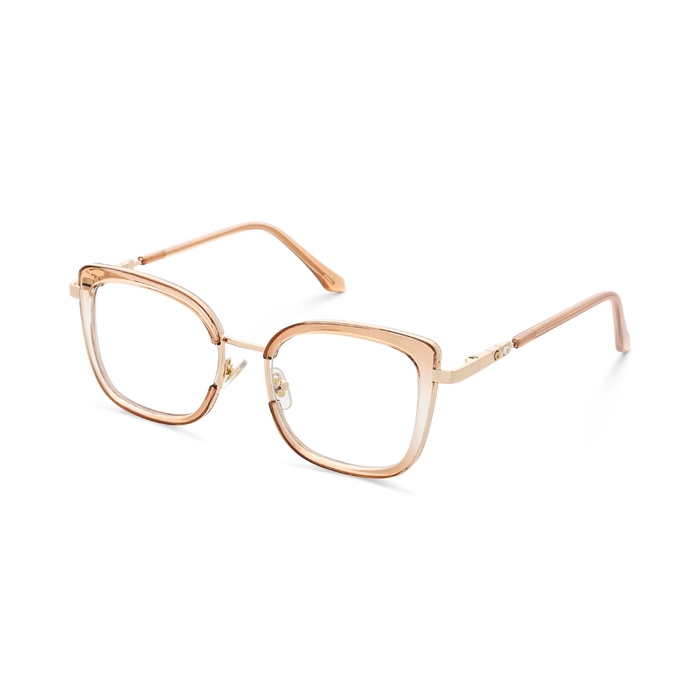 Riley Champagne/Gold Square Glasses-Side Angle View 3