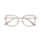 Riley Crystal Grey/Gold Square Glasses-Front View 1