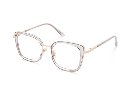 Riley Crystal Grey/Gold Square Glasses-Side Angle View 3