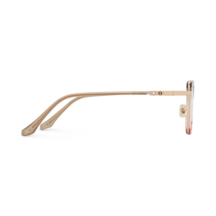 Riley Light Brown to Pink/Gold Square Glasses-Side View 4