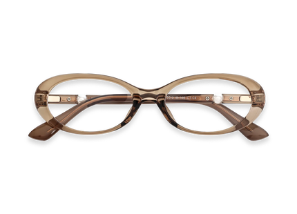 Rose Clear Brown Round Glasses 1