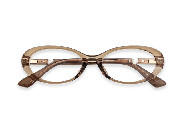 Rose Clear Brown Round Glasses 1
