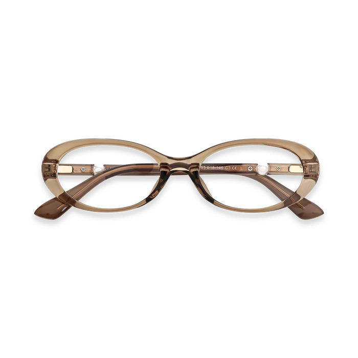 Rose Clear Brown Round Glasses 1
