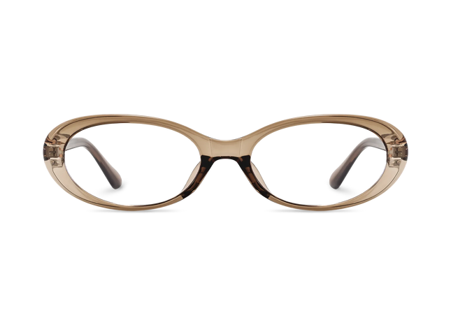Rose Clear Brown Round Glasses 2