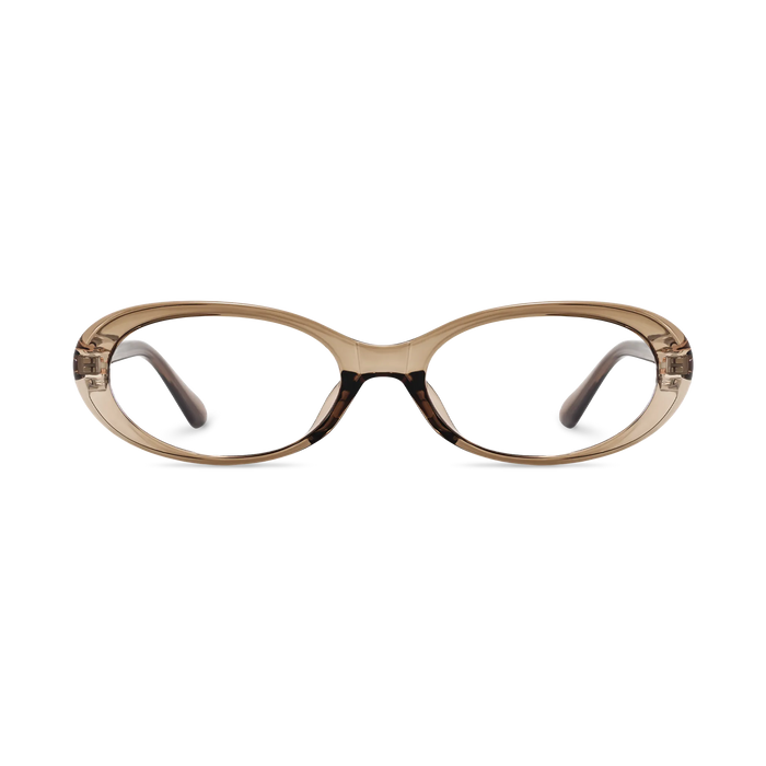 Rose Clear Brown Round Glasses 2
