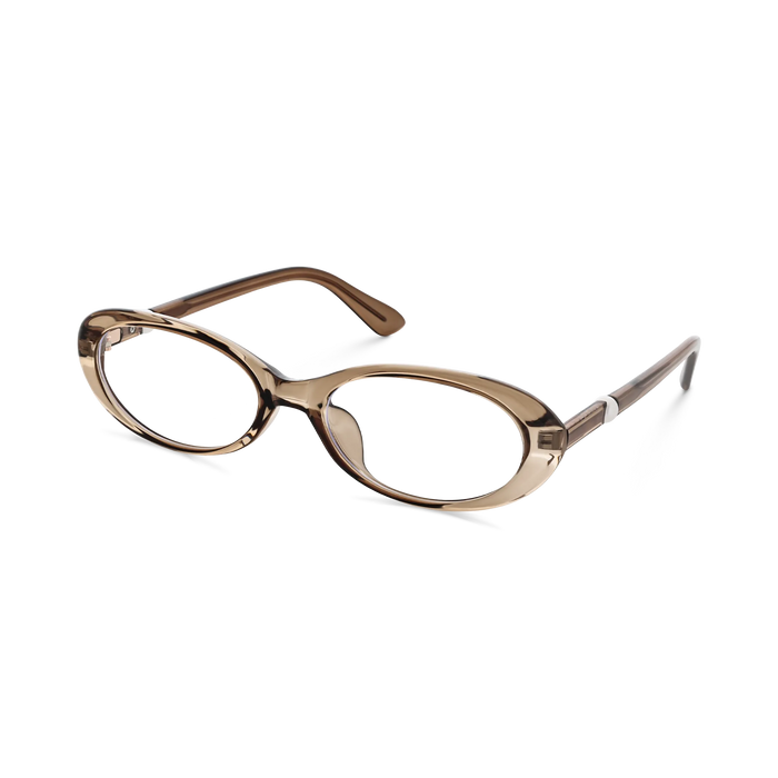 Rose Clear Brown Round Glasses 3