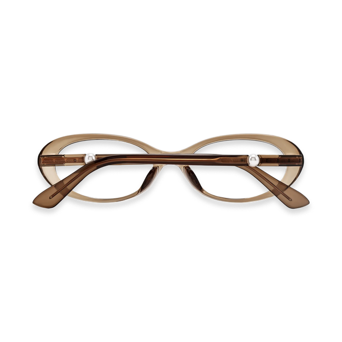 Rose Clear Brown Round Glasses 5