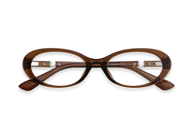 Rose Dark Brown Round Glasses 1