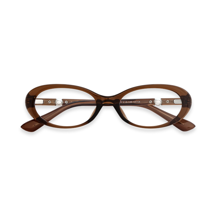 Rose Dark Brown Round Glasses 1