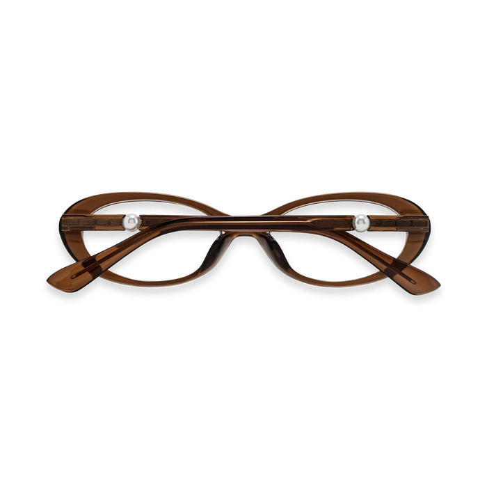 Rose Dark Brown Round Glasses 5