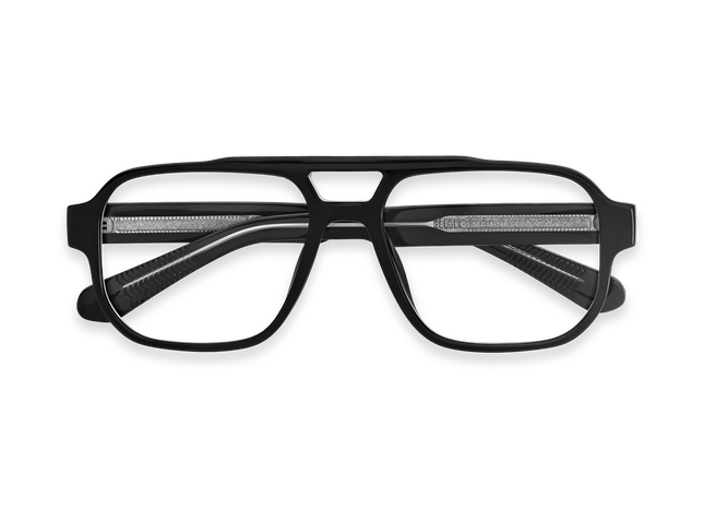 Ruby Black Aviator Glasses 1
