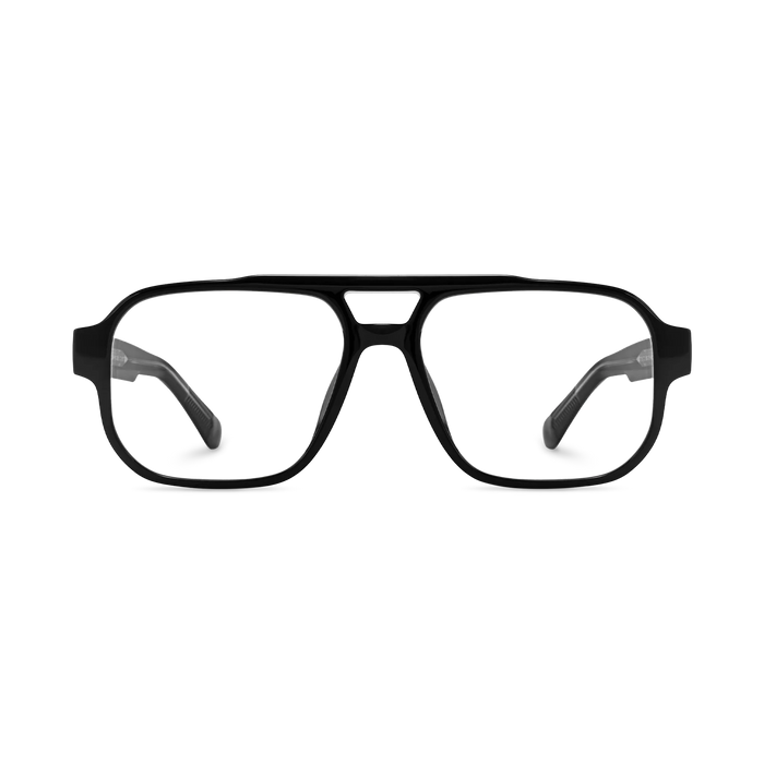 Ruby Black Aviator Glasses 2