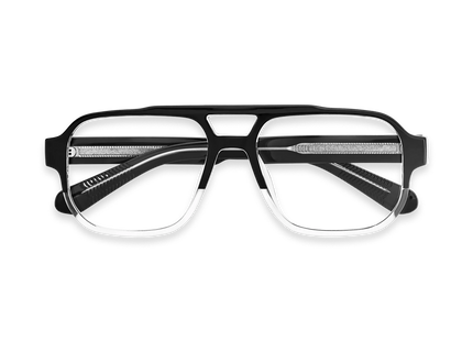 Ruby Black to Clear Aviator Glasses 1 