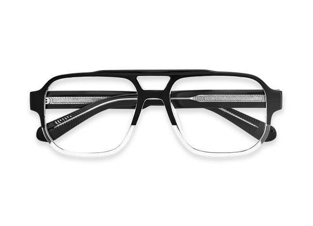 Ruby Black to Clear Aviator Glasses 1 