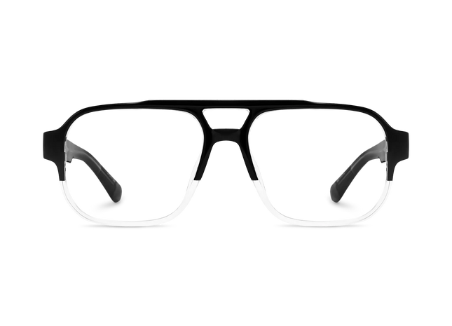 Ruby Black to Clear Aviator Glasses 2