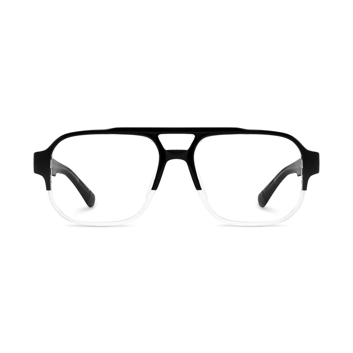 Ruby Black to Clear Aviator Glasses 2