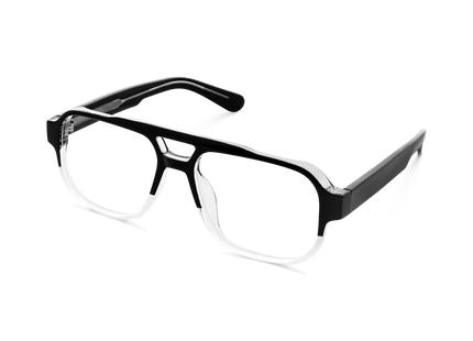 Ruby Black to Clear Aviator Glasses 5