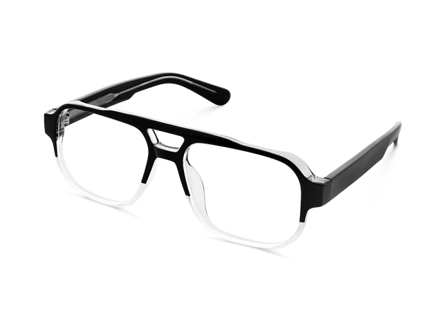 Ruby Black to Clear Aviator Glasses 5