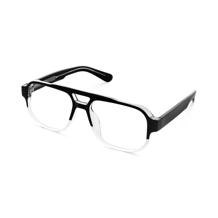 Ruby Black to Clear Aviator Glasses 5