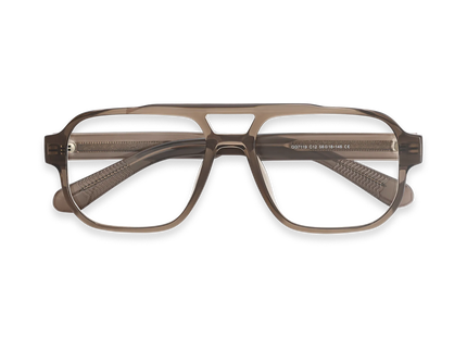 Ruby Crystal Brown Aviator Glasses 1