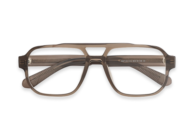 Ruby Crystal Brown Aviator Glasses 1