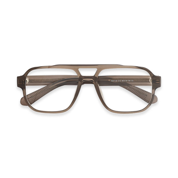 Ruby Crystal Brown Aviator Glasses 1