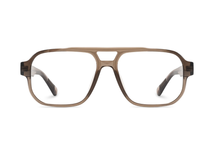 Ruby Crystal Brown Aviator Glasses 2